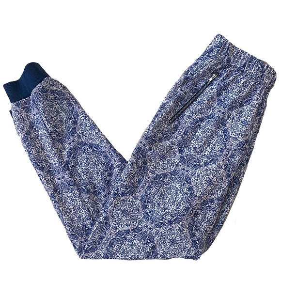 Pink Republic Pants - Paisley Blue Printed Cute Joggers